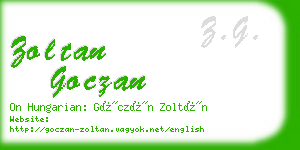 zoltan goczan business card